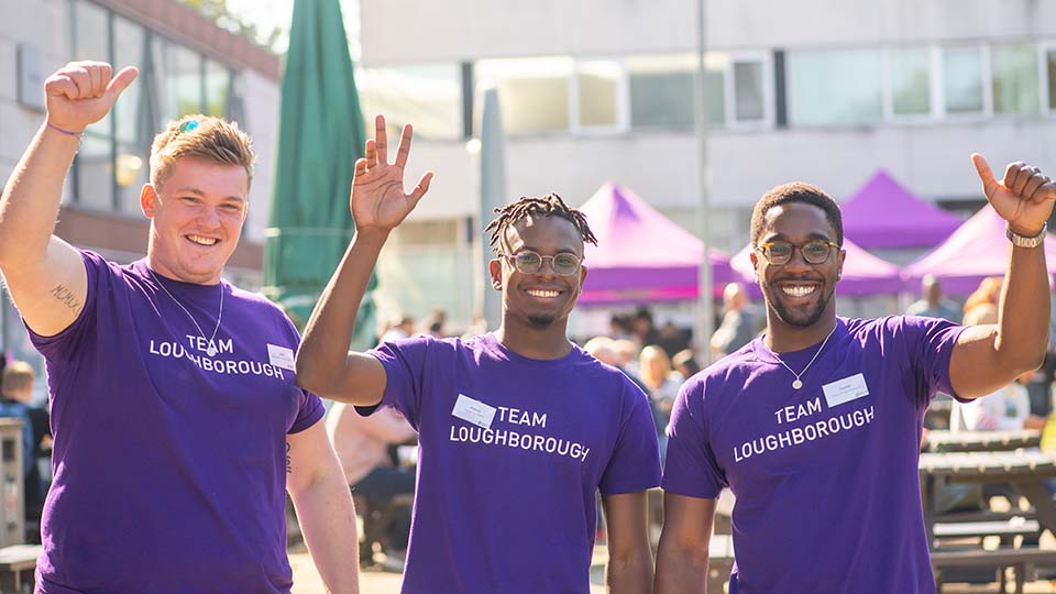 Student ambassadors helping at the open day.