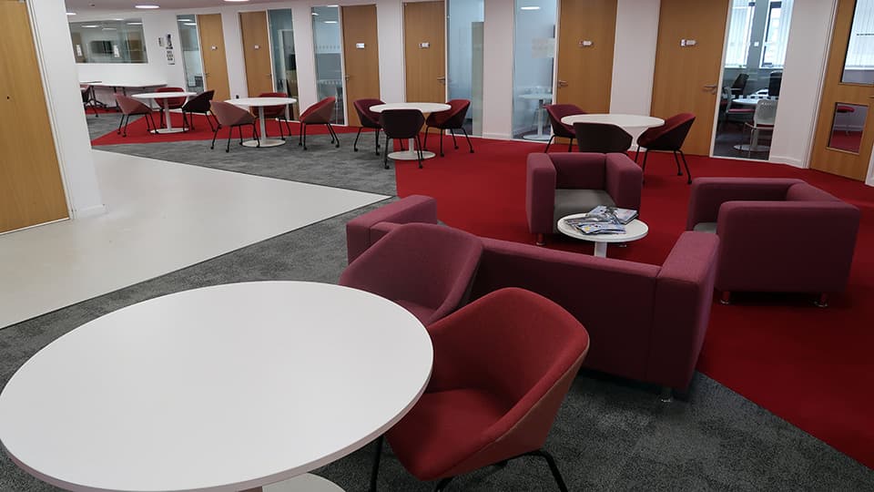 Sir David Davies DAV1231 red carpeted multiple seating options