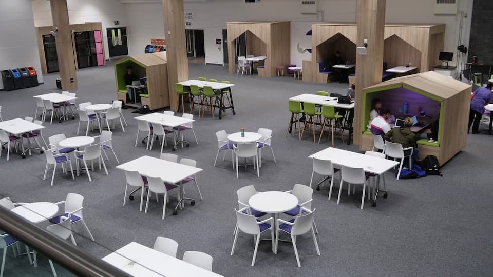 James France Exhibition Area - large space with study desks and booths throughout.