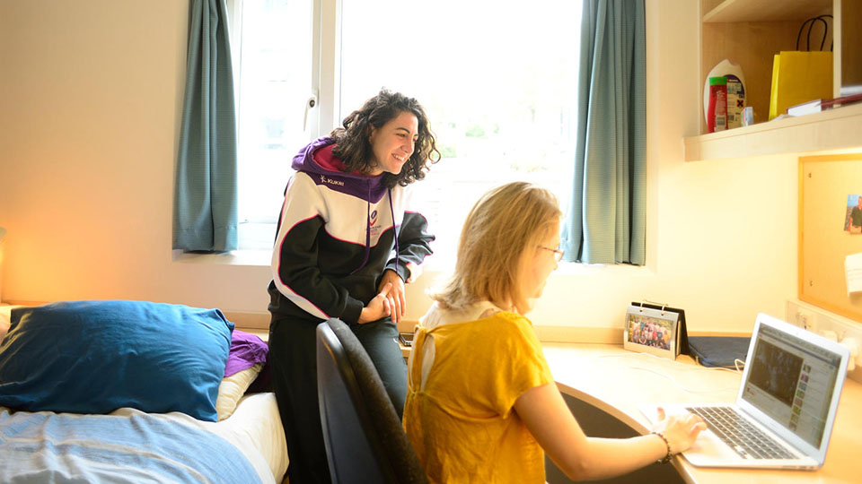 students in hall of residence