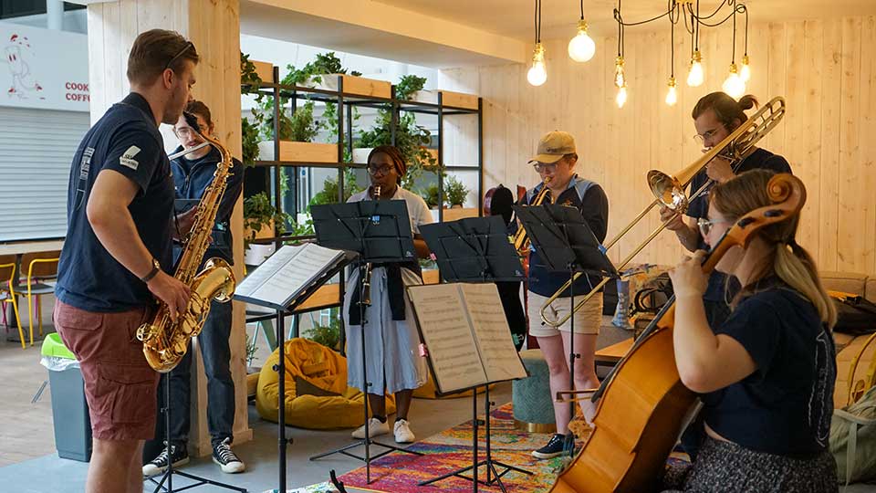 An orchestra rehearsal