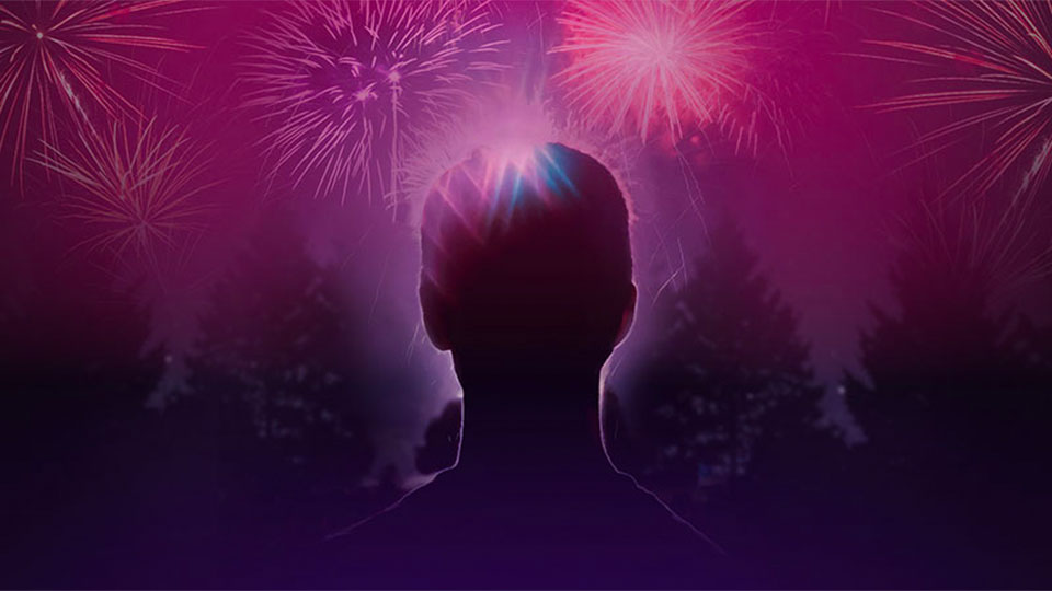 Personal Best - silhouette of a figure watching fireworks