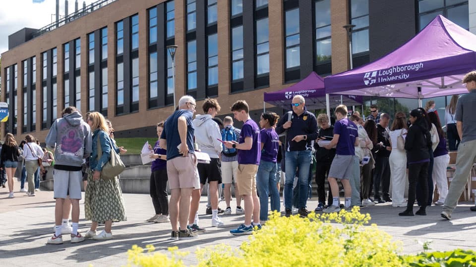 a crowd of people at an open day at Loughborough