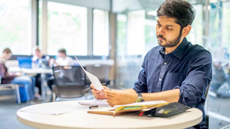 a student working at a desk