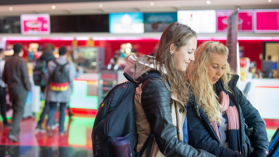 Students at the cinema