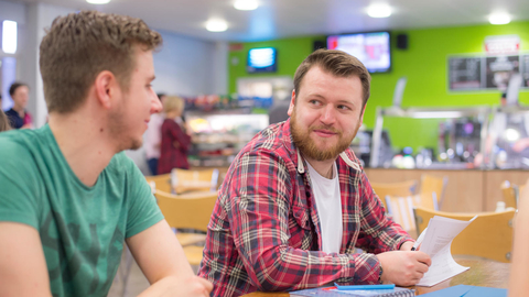Two students on campus