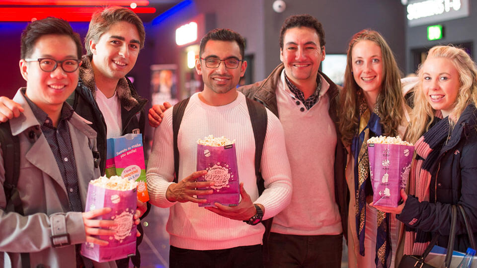 Students at the cinema