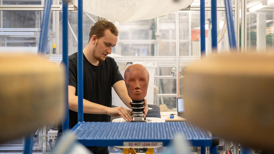 Student working in lab