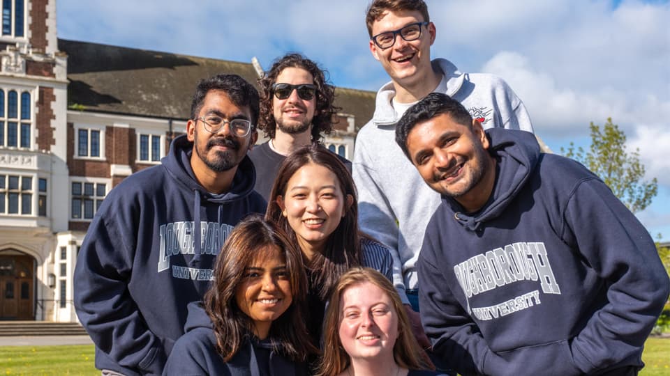 A group of international students on campus