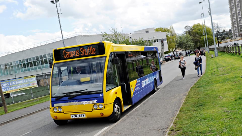 The campus shuttle bus