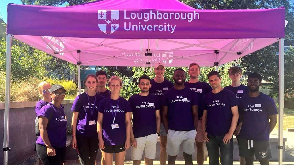 A group of Student Ambassadors before an event at Loughborough University. 