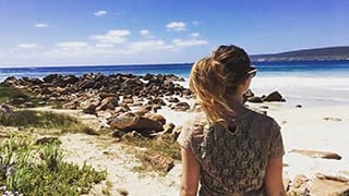 Gemma at the beach in Australia