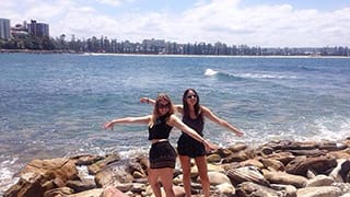 Gemma with her friend studying abroad in Australia
