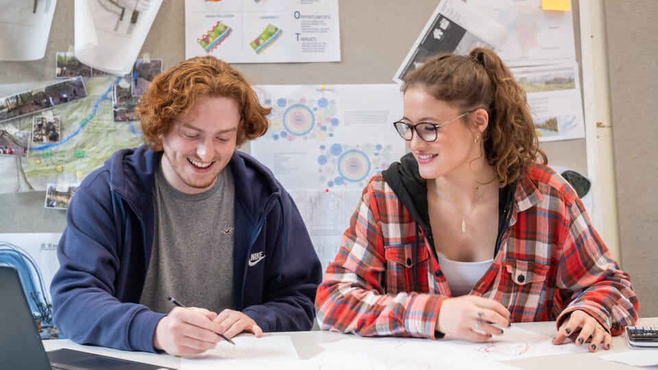 two students having a chat