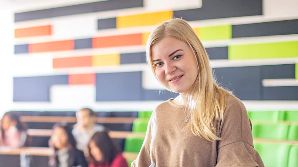 Gintare in a lecture
