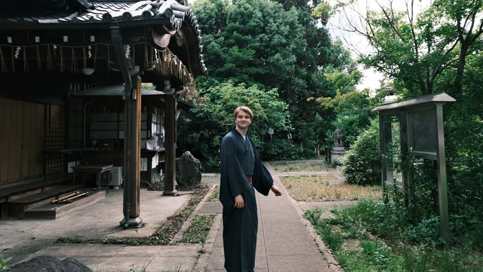 BSc Economics student Oscar Baker in Japan.