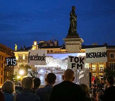 Protesters in Krakow, Poland