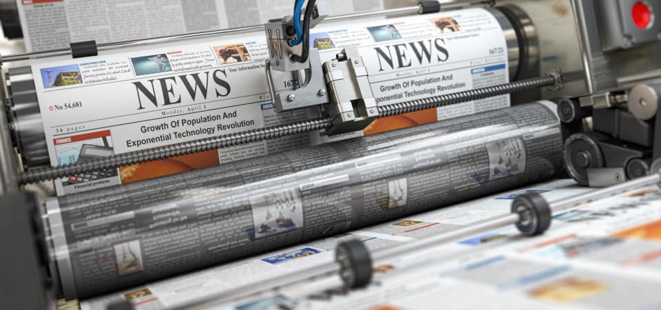 a newspaper in print