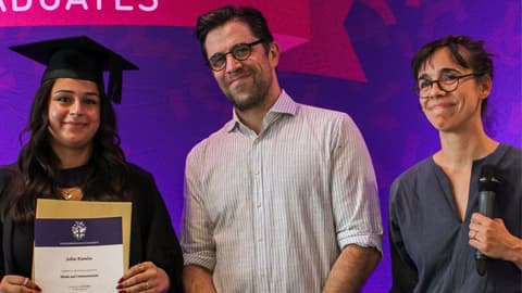 Selina Kumdzu with Dr Saul Albert and Dr Alena Pfoser