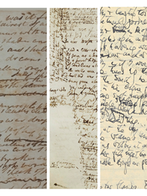 Pieces of paper with poetry scribbled on them