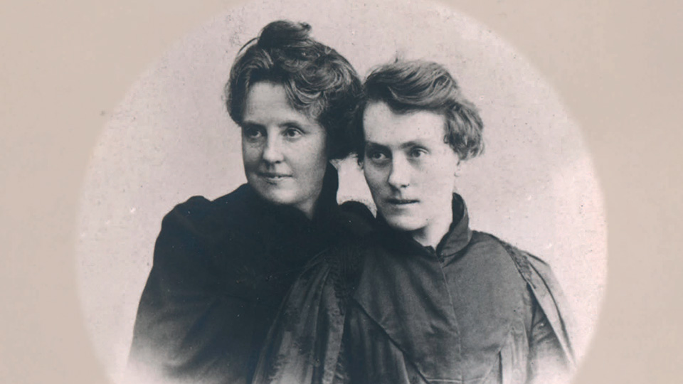 Katharine Bradley and Edith Cooper sitting side by side