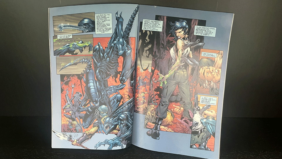 pages of a graphic sci-fi comic