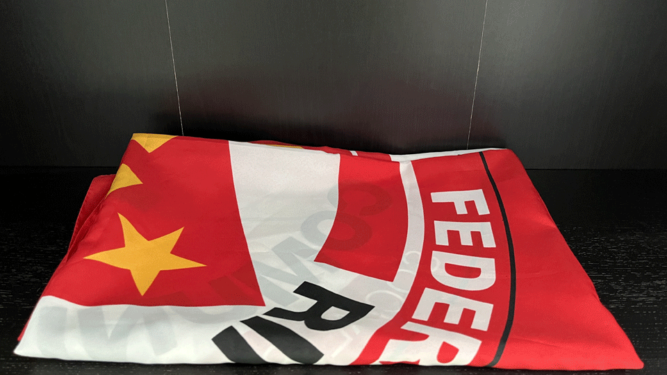 red flag of the italian federation