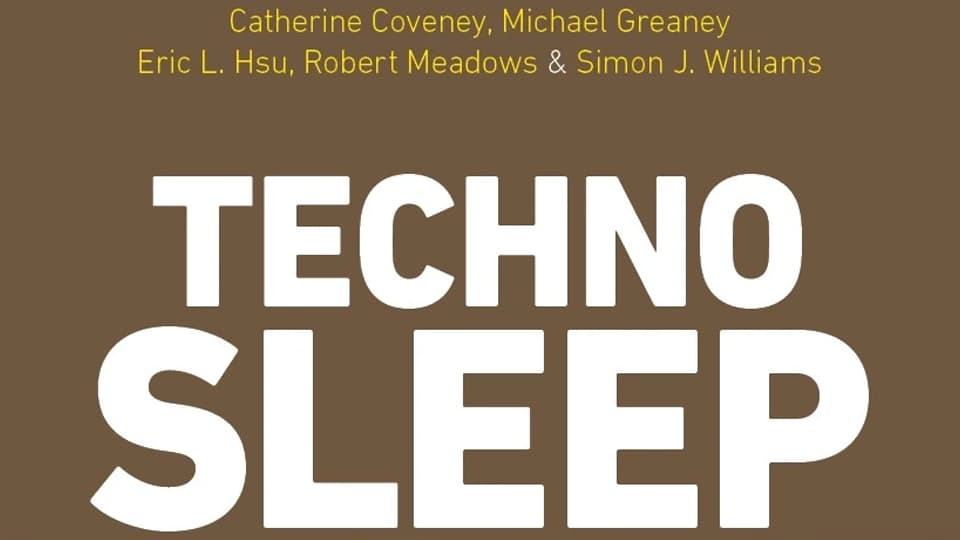 a book title which says Techno Sleep