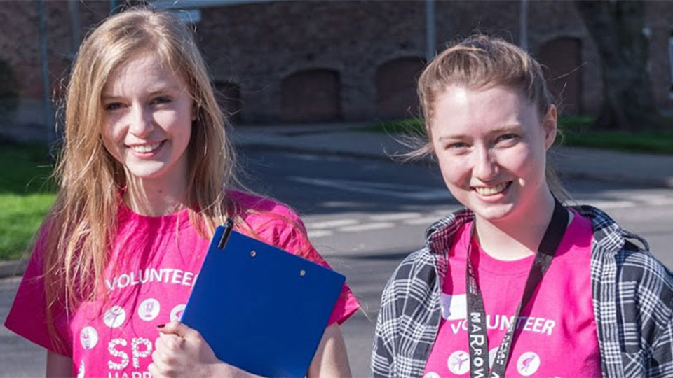 Two female student volunteers