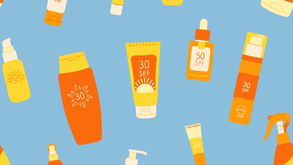 Illustrations of sun screen