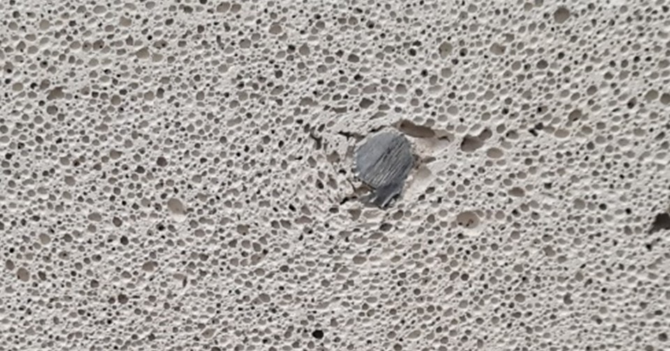 Close up of RAAC concrete 