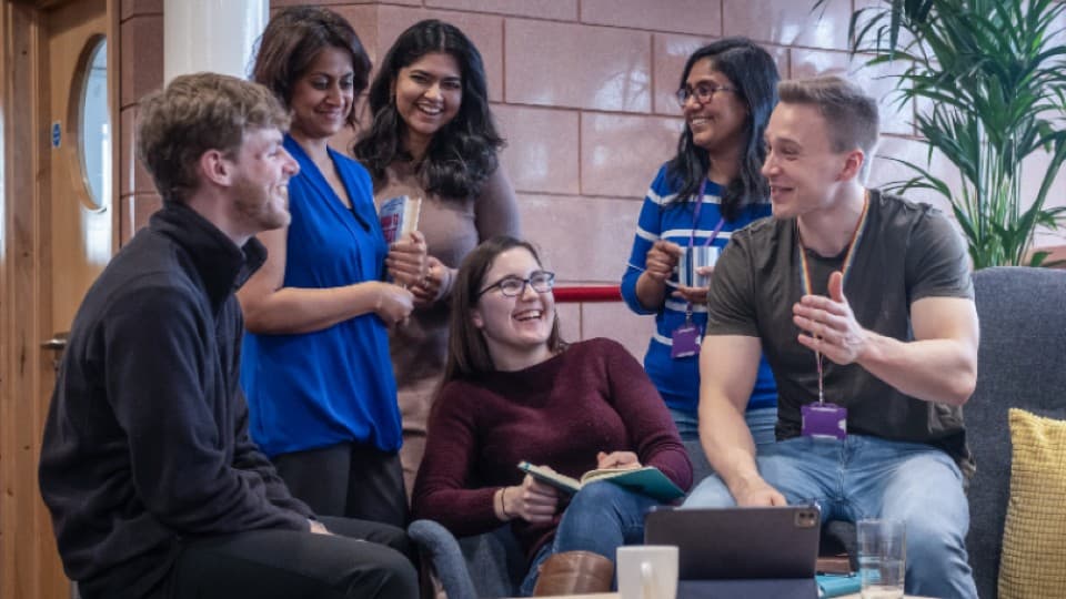 A group of students in the University's business incubator, LUinc.