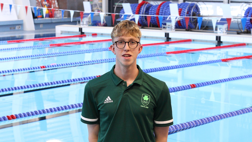 A headshot of swimmer Daniel Wiffen