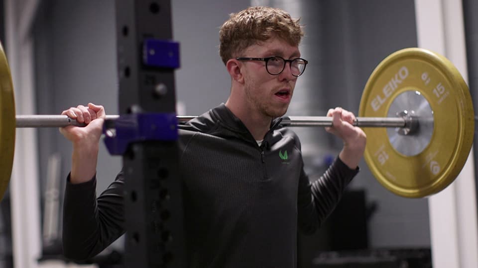 swimmer Daniel Wiffen lifting weights