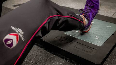 an athlete using vald's gym equipment