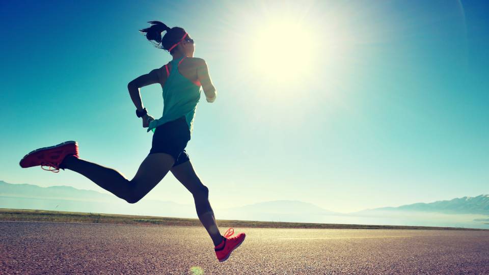 a female athlete running