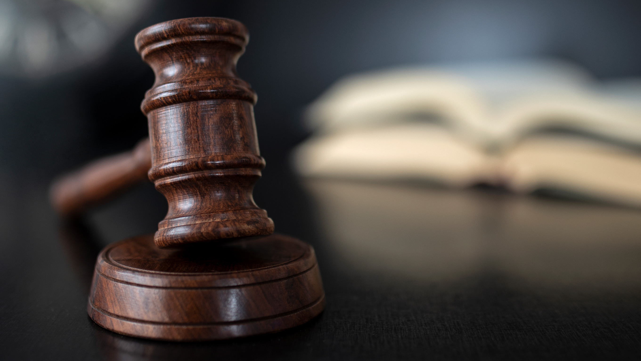 court room hammer on stand