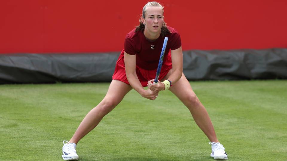 tennis player Mika Stojsavljevic in action