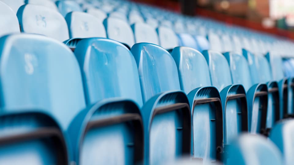 close up of seats in a sports stadium